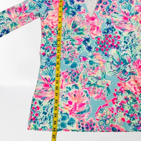 Lilly Pulitzer Justina SPF 50+ Tunic Gypsea Serene Blue Size XS - Picture 7 of 8
